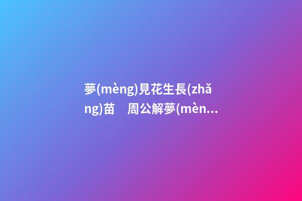 夢(mèng)見花生長(zhǎng)苗　周公解夢(mèng)之夢(mèng)到花生長(zhǎng)苗